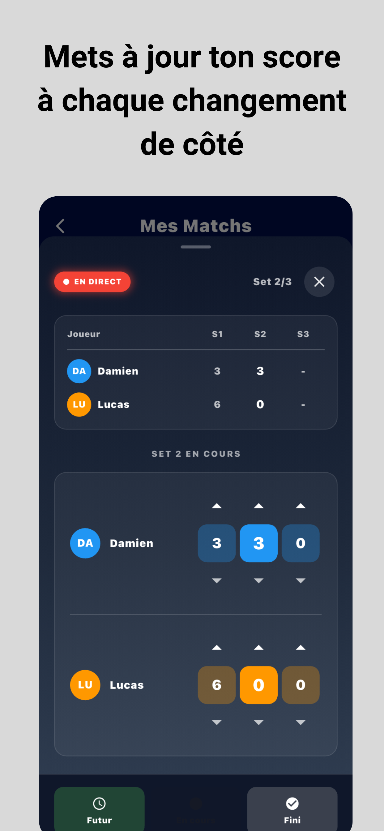 Mise à jour du score